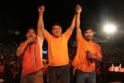 Willie, Villar, Pacquiao at a Koronadal rally in 2012
